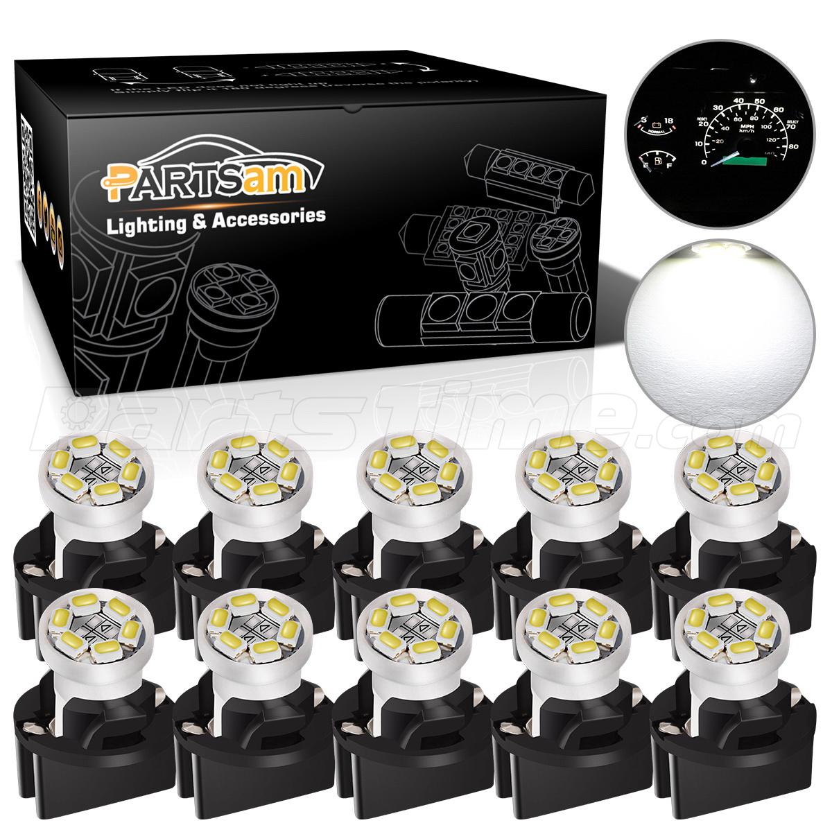 10 Pack White PC194 Led Instrument Panel Cluster Light Dashboard Bulb