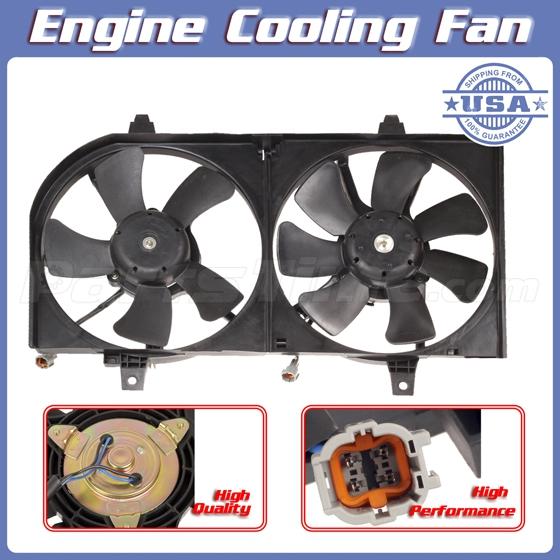 AC Condenser Radiator Dual Cooling Fan For 20022003 Nissan Maxima