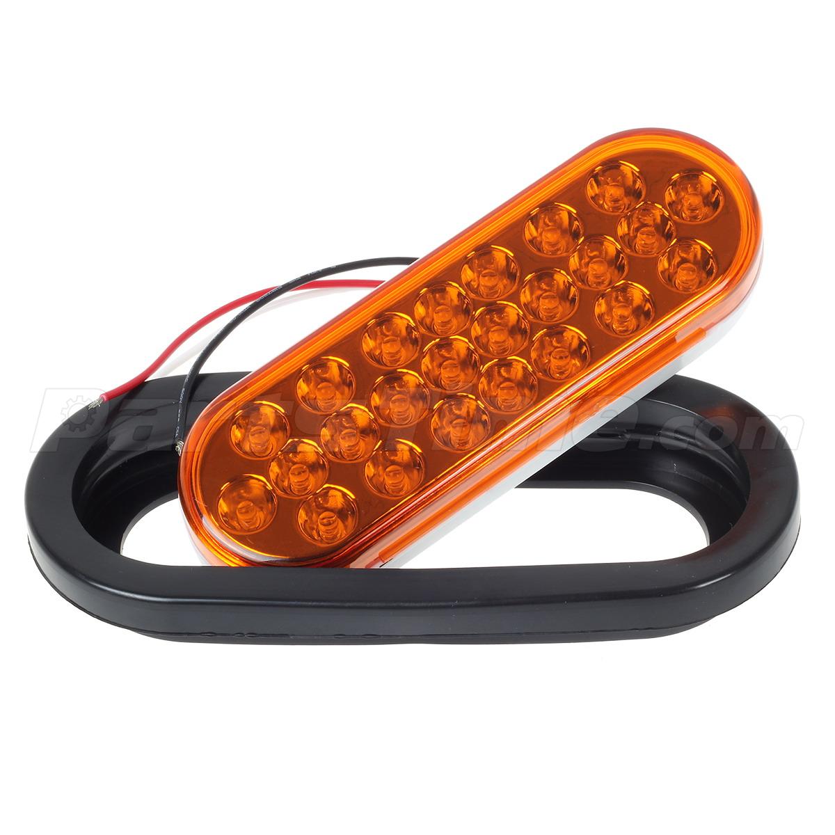 4x6" Amber (Oval 24LED Stop/Turn Signal/Tail+Rectangle 21 LED Side