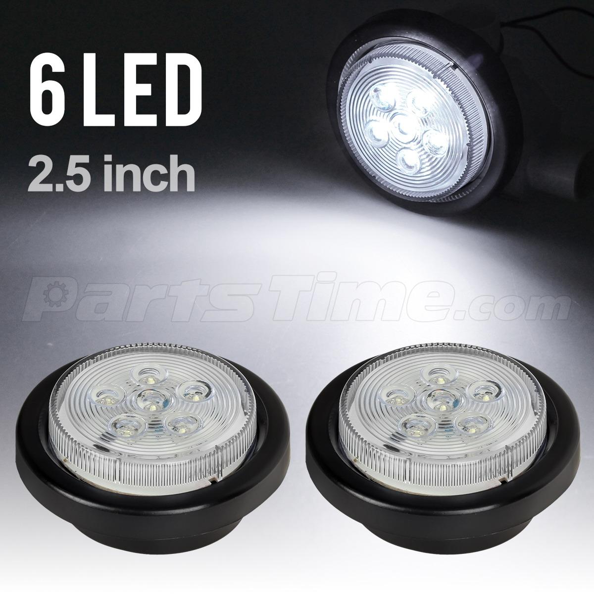 2.5 Round Side Marker Light 6LED For Kenworth Breather Lights Clear/Amber Parts & Accessories 2